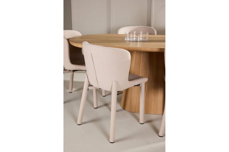 Spisegruppe Stjärnö 200x90 cm Natur med 6 stk Astoria Stoler Beige - Beige - Møbler - Bord - Spisegrupper