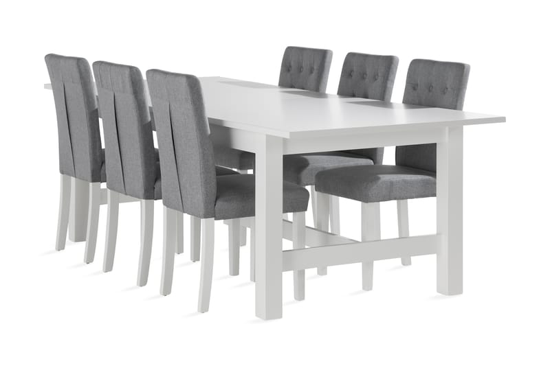 Altea Forlengbar Spisegruppe 240 cm inkl. 6 Brunnevik Stoler - Hvit - Møbler - Bord - Spisegrupper