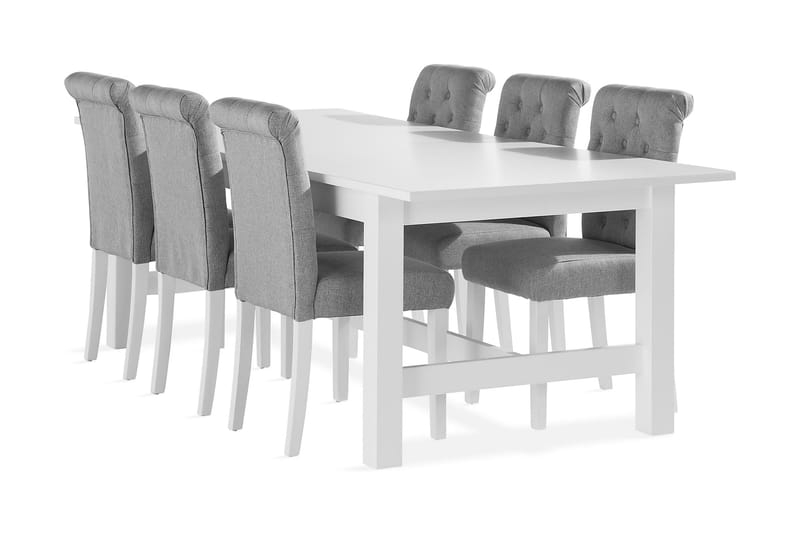 Altea Forlengbar Spisegruppe 240 cm inkl. 6 Stormon Stoler - Hvit - Møbler - Bord - Spisegrupper