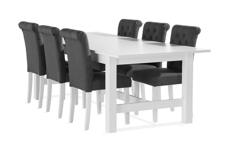 Altea Forlengbar Spisegruppe 240 cm inkl. 6 Stormon Stoler - Hvit - Møbler - Bord - Spisegrupper