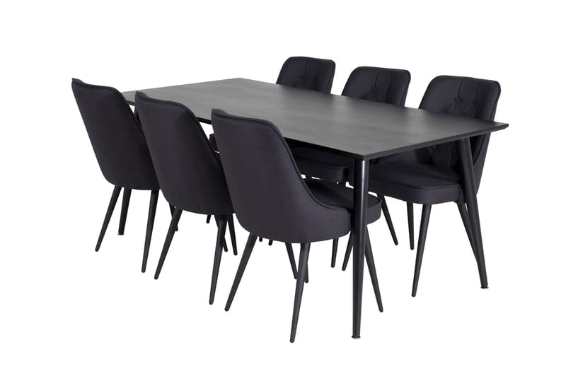 Balisa Spisegruppe 180 cm inkl. 6 Valera Stoler - Svart/Hvit - Møbler - Bord - Spisegrupper