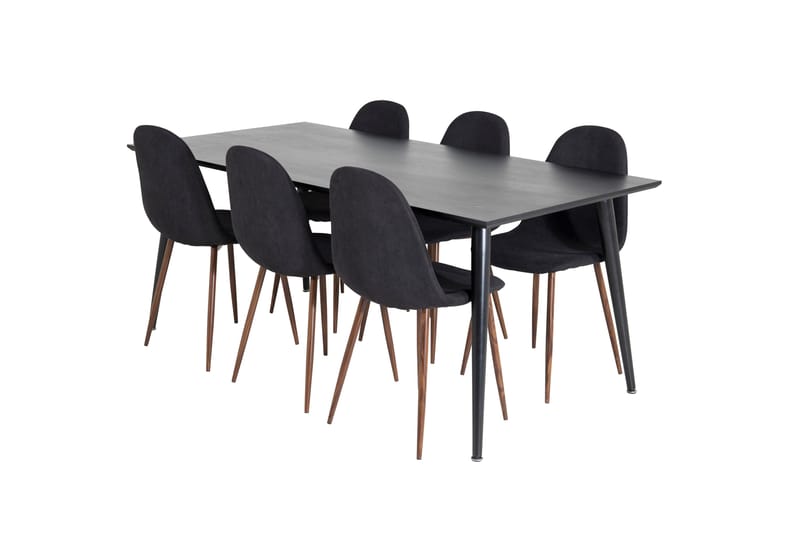 Balisa Spisegruppe 180 cm inkl. 6 Ypas Stoler - Svart/Brun - Møbler - Bord - Spisegrupper