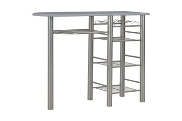 Barsett med hyller 3 deler tre og stål grå - Grå - Møbler - Bord - Spisegrupper Barsett med hyller 3 deler tre og stål grå - Grå - Møbler - Bord - Spisegrupper