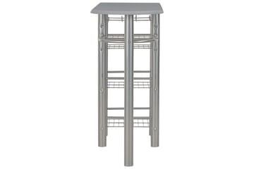 Barsett med hyller 3 deler tre og stål grå - Grå - Møbler - Bord - Spisegrupper Barsett med hyller 3 deler tre og stål grå - Grå - Møbler - Bord - Spisegrupper