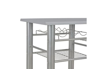 Barsett med hyller 3 deler tre og stål grå - Grå - Møbler - Bord - Spisegrupper Barsett med hyller 3 deler tre og stål grå - Grå - Møbler - Bord - Spisegrupper