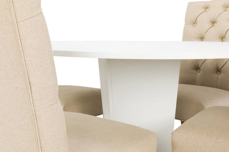 Cubic Spisegruppe 120 cm med 4 Jenny Stoler - Hvit/Beige - Møbler - Bord - Spisegrupper