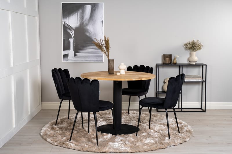 Ezra Spisegruppe med 4 Limhamn Spisestolerar Svart - Furniture Fashion - Møbler - Bord - Spisegrupper