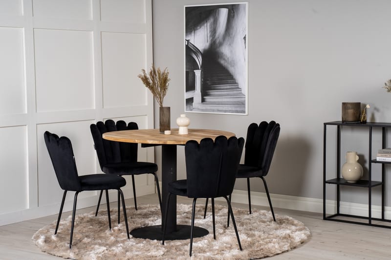 Ezra Spisegruppe med 4 Limhamn Spisestolerar Svart - Furniture Fashion - Møbler - Bord - Spisegrupper