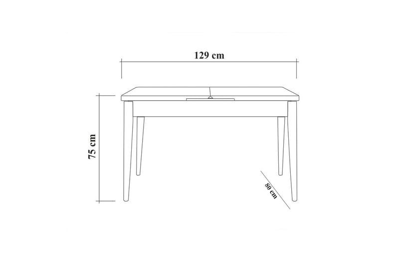 Idehult Spisegruppe 4 deler 75 cm - Hvit / Antrasitt - Møbler - Bord - Spisegrupper