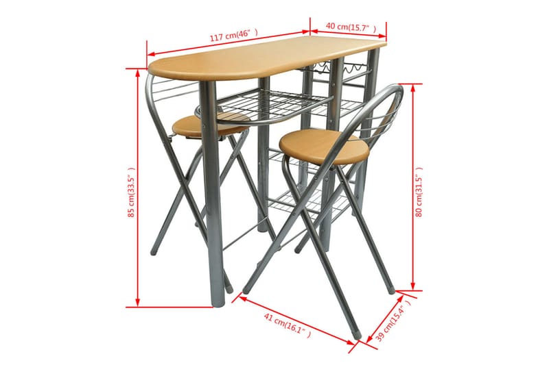 Kjøkken spisemøbler - Beige/Stål - Møbler - Bord - Spisegrupper