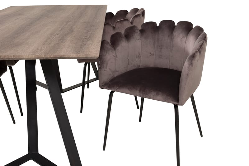 Malvina Spisegruppe 180 cm med 4 Limhamn Spisestoler Grå - Furniture Fashion - Møbler - Bord - Spisegrupper