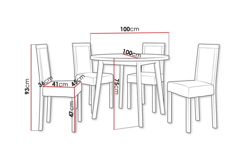 Patrickswell Spisegruppe - Hvit/Brun - Møbler - Bord - Spisegrupper