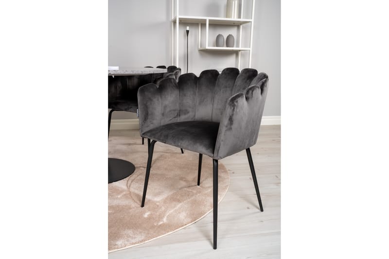 Razzia Spisegruppe 106 cm Rund inkl. 4 Limhamn Stoler Grå - Furniture Fashion - Møbler - Bord - Spisegrupper