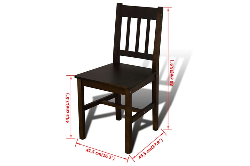Spisebord med 4 stoler brun - Brun - Møbler - Bord - Spisegrupper