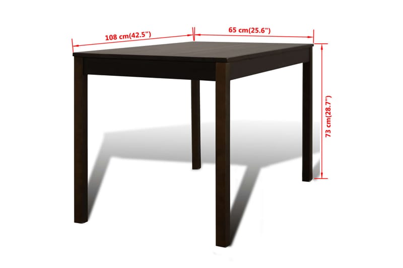 Spisebord med 4 stoler brun - Brun - Møbler - Bord - Spisegrupper