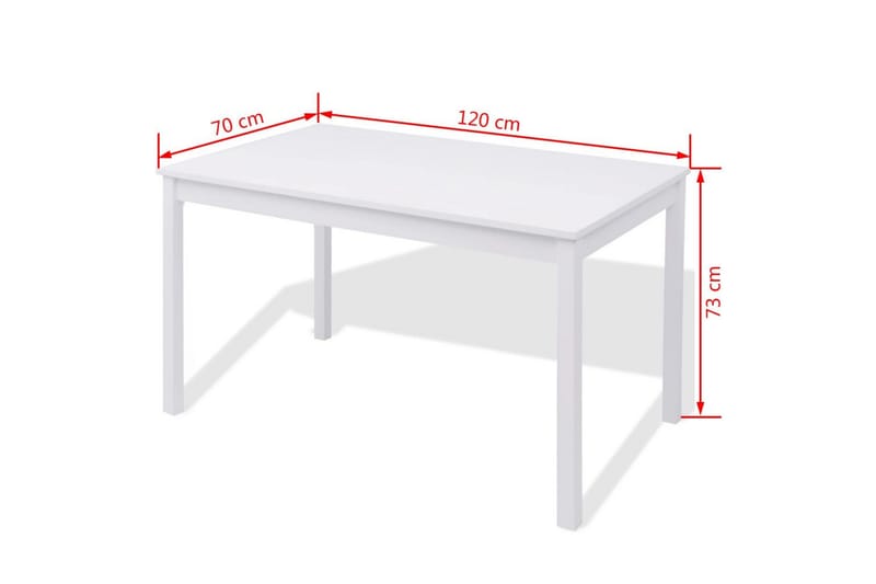 Syv Deler Spisestuesett Furu Hvit - Hvit - Møbler - Bord - Spisegrupper