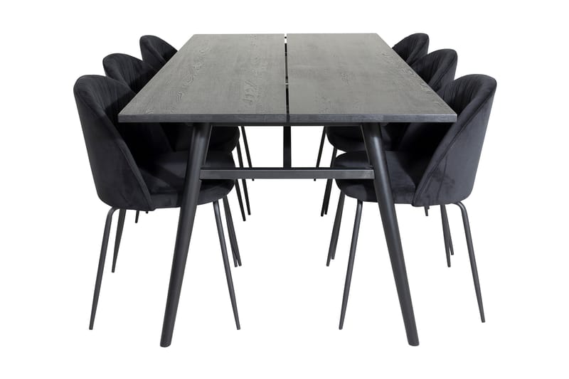 Zenazmi Forlengningsbar Spisegruppe 195 cm inkl. 6 Foyos Sto - Svart - Møbler - Bord - Spisegrupper