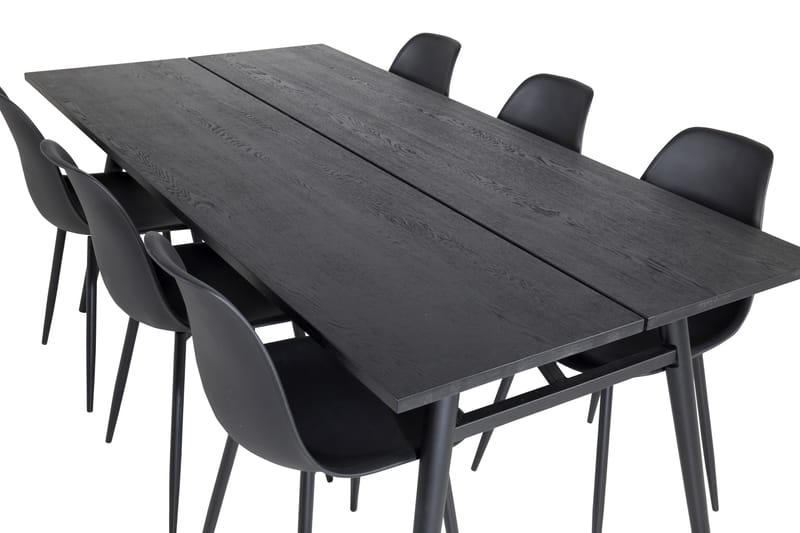 Zenazmi Forlengningsbar Spisegruppe 195 cm inkl. 6 Ypas Stol - Svart - Møbler - Bord - Spisegrupper