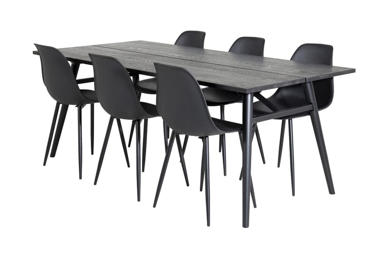 Zenazmi Forlengningsbar Spisegruppe 195 cm inkl. 6 Ypas Stol - Svart - Møbler - Bord - Spisegrupper