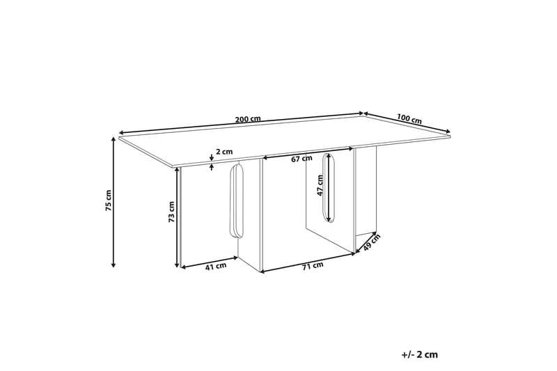 Stettler Spisebord 100x200 cm - Lysebrun - Møbler - Bord - Spisebord & kjøkkenbord