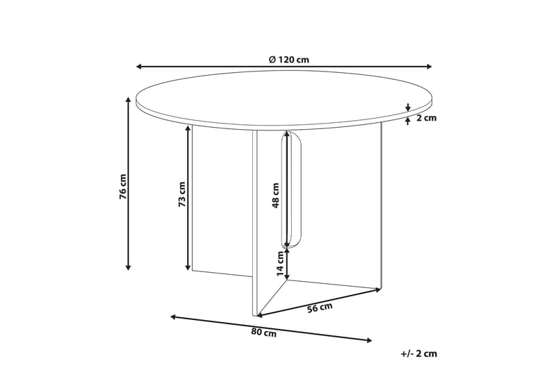 Stettler Spisebord 120 cm Rund - Lysebrun - Møbler - Bord - Spisebord & kjøkkenbord