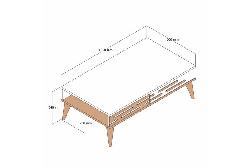 Valensiya Sofabord 105 cm - Hvit - Møbler - Bord - Sofabord