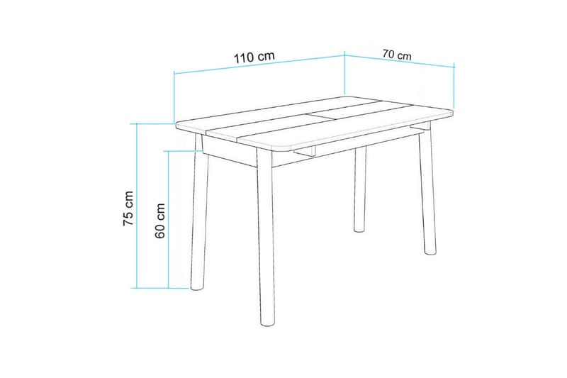 Valsot Spisebord 110 cm - Eik - Møbler - Bord - Spisebord & kjøkkenbord