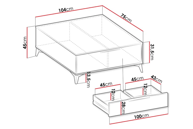 Vemdalen Sofabord 104 cm - Sand beige - Møbler - Bord - Sofabord