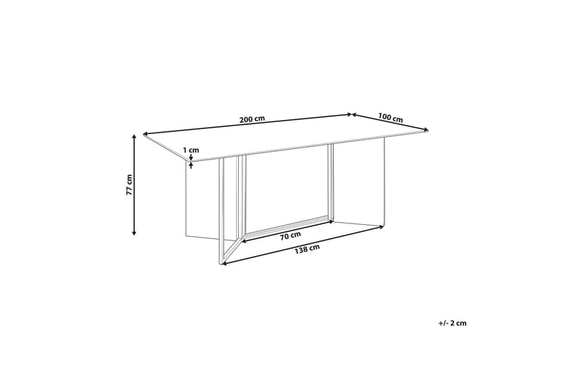 Wikwa Spisebord 100x200 cm - Hvit/Sort/Gull - Møbler - Bord - Spisebord & kjøkkenbord