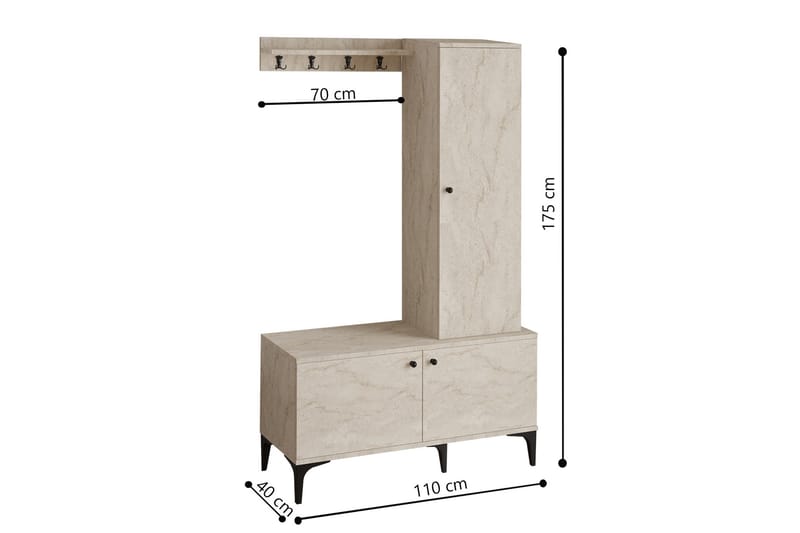 Hatcher Gangmøbelsett - Beige - Møbler - Gangmøbler - Møbelsett til gang & entre