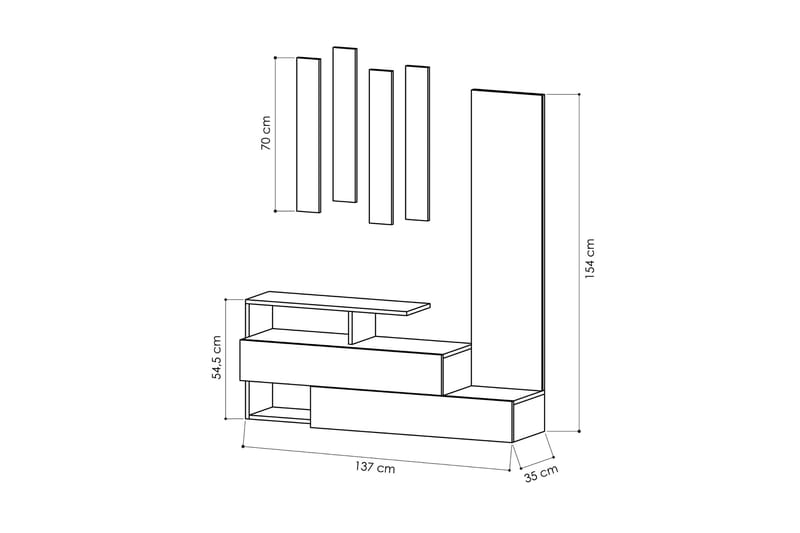 Decorta Gangoppbevaring/Garderobe - Møbler - Gangmøbler - Møbelsett til gang & entre