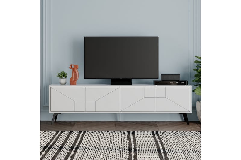 Dune TV-benk 180x29,6 cm Hvit - Hanah Home - Møbler - Mediamøbel & tv møbel - TV-benk & mediabenk