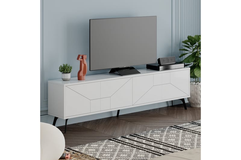 Dune TV-benk 180x29,6 cm Hvit - Hanah Home - Møbler - Mediamøbel & tv møbel - TV-benk & mediabenk