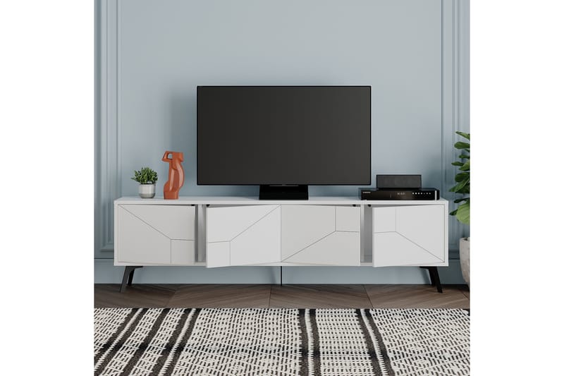 Dune TV-benk 180x29,6 cm Hvit - Hanah Home - Møbler - Mediamøbel & tv møbel - TV-benk & mediabenk