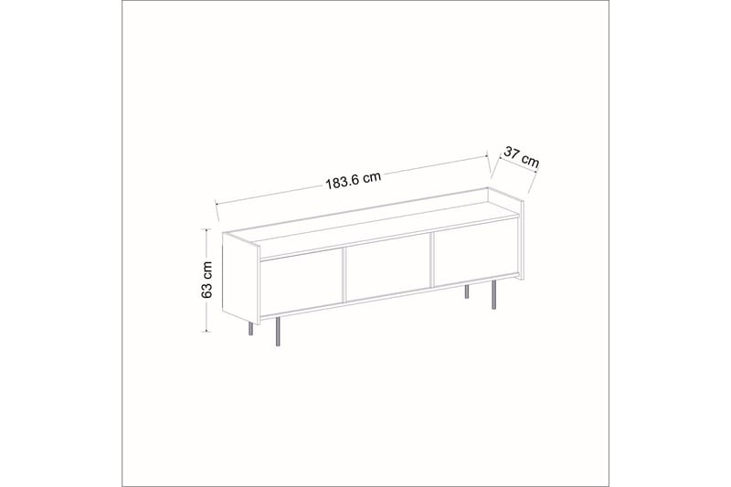 Atlas TV-benk 183,6x37 cm Hvit - Hanah Home - Møbler - Mediamøbel & tv møbel - TV-benk & mediabenk