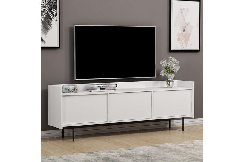 Atlas TV-benk 183,6x37 cm Hvit - Hanah Home - Møbler - Mediamøbel & tv møbel - TV-benk & mediabenk