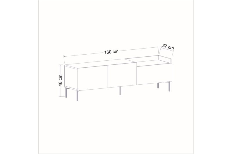 Mijara TV-benk 160x37 cm Svart - Hanah Home - Møbler - Mediamøbel & tv møbel - TV-benk & mediabenk