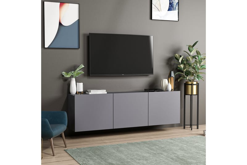 Bruce TV-benk 150x31 cm Svart - Hanah Home - Møbler - Mediamøbel & tv møbel - TV-benk & mediabenk