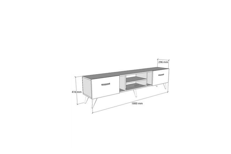 Rudy TV-benk 180x29,6 cm Brun - Hanah Home - Møbler - Mediamøbel & tv møbel - TV-benk & mediabenk