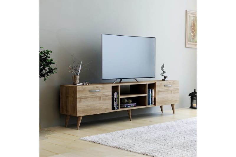 Rudy TV-benk 180x29,6 cm Brun - Hanah Home - Møbler - Mediamøbel & tv møbel - TV-benk & mediabenk