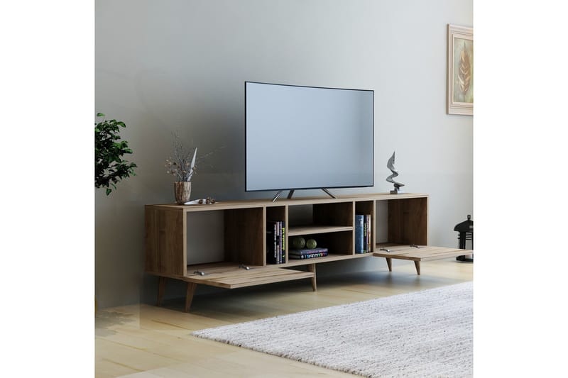 Rudy TV-benk 180x29,6 cm Brun - Hanah Home - Møbler - Mediamøbel & tv møbel - TV-benk & mediabenk