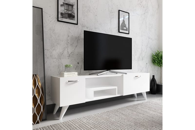 Irma TV-benk 150x29,6 cm Hvit - Hanah Home - Møbler - Mediamøbel & tv møbel - TV-benk & mediabenk