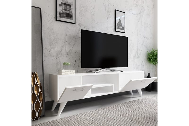 Irma TV-benk 150x29,6 cm Hvit - Hanah Home - Møbler - Mediamøbel & tv møbel - TV-benk & mediabenk