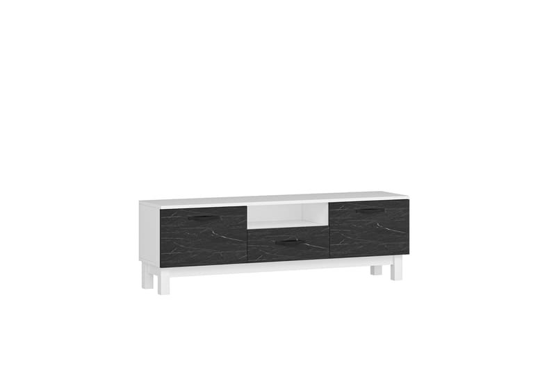 Suzi TV-benk 150x35,3 cm Hvit/Svart - Hanah Home - Møbler - Mediamøbel & tv møbel - TV-benk & mediabenk