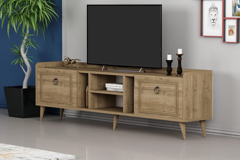 Rudy TV-benk 180x35 cm Brun - Hanah Home - Møbler - Mediamøbel & tv møbel - TV-benk & mediabenk