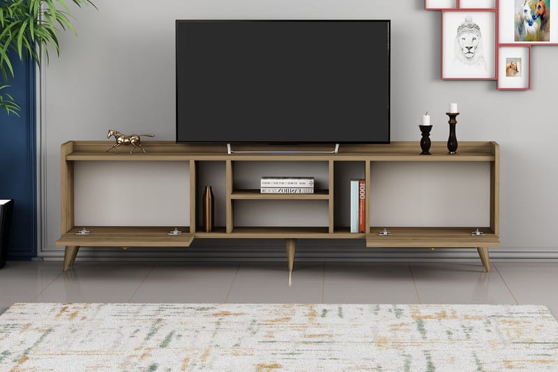 Rudy TV-benk 180x35 cm Brun - Hanah Home - Møbler - Mediamøbel & tv møbel - TV-benk & mediabenk