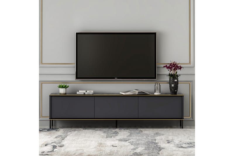 Imaj TV-benk 180x35 cm Svart - Hanah Home - Møbler - Mediamøbel & tv møbel - TV-benk & mediabenk