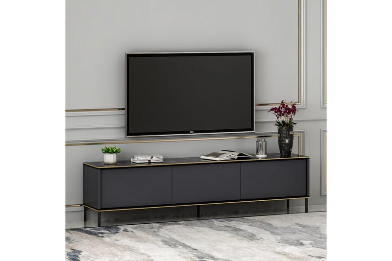 Imaj TV-benk 180x35 cm Svart - Hanah Home - Møbler - Mediamøbel & tv møbel - TV-benk & mediabenk