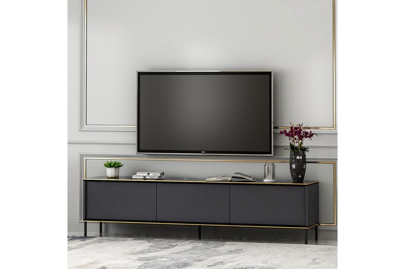 Imaj TV-benk 180x35 cm Svart - Hanah Home - Møbler - Mediamøbel & tv møbel - TV-benk & mediabenk