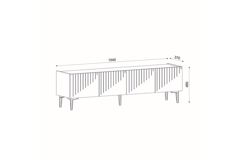 Draw TV-Benk 154x37 cm Hvit/Svart - Hanah Home - Møbler - Mediamøbel & tv møbel - TV-benk & mediabenk